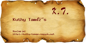 Kuthy Tamás névjegykártya