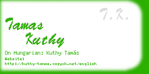 tamas kuthy business card